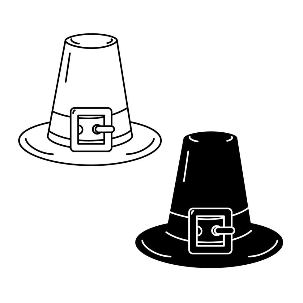 Pilgrim Hat Traditional Thanksgiving symbol Logo Icon design concept in minimalistic style Isolate vector