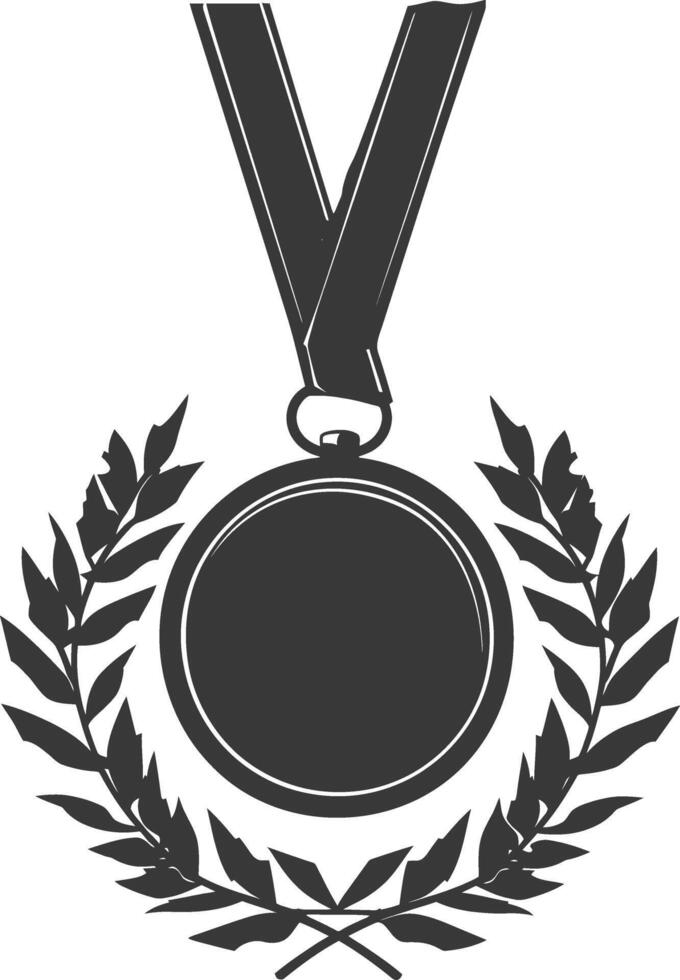 Silhouette Medal Award black color only vector