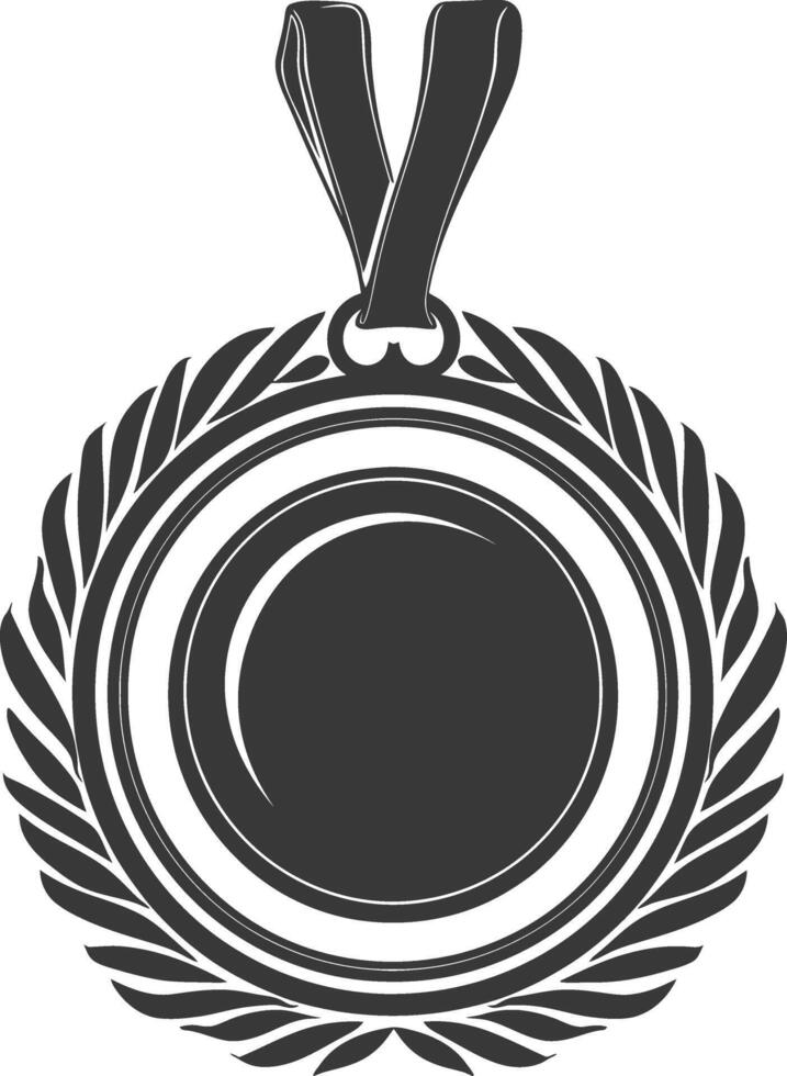 Silhouette Medal Award black color only vector