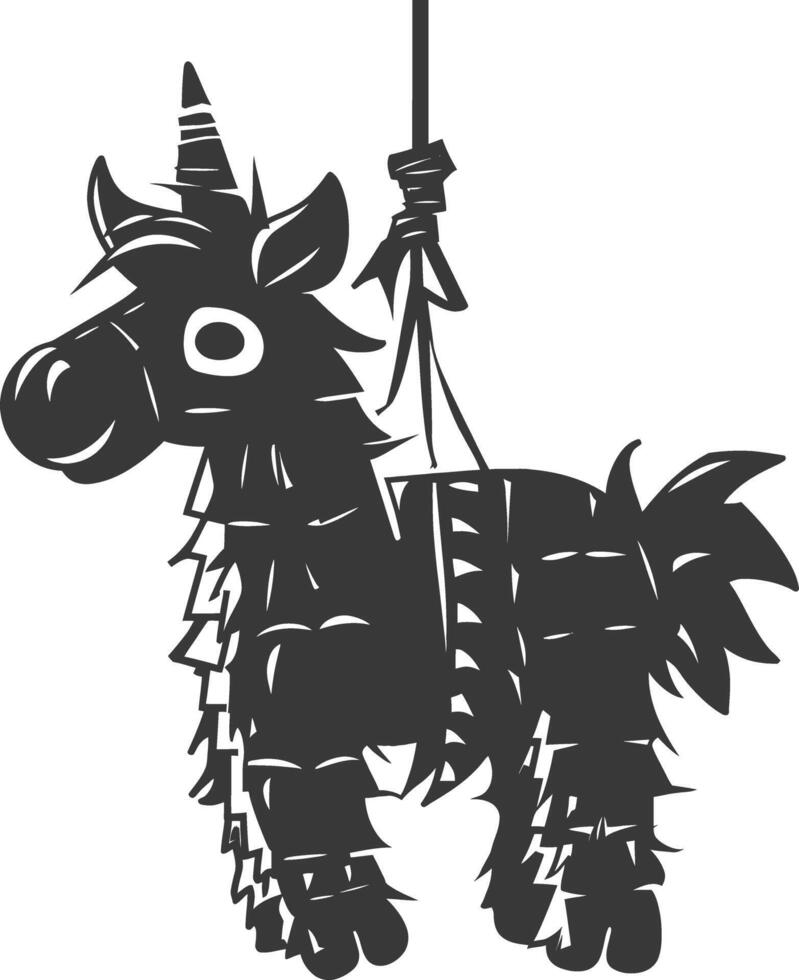 Silhouette mexican pinata black color only vector