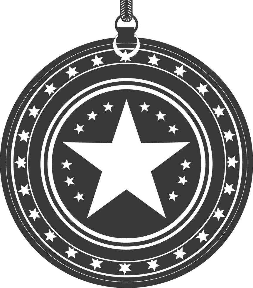 Silhouette Medal Award black color only vector