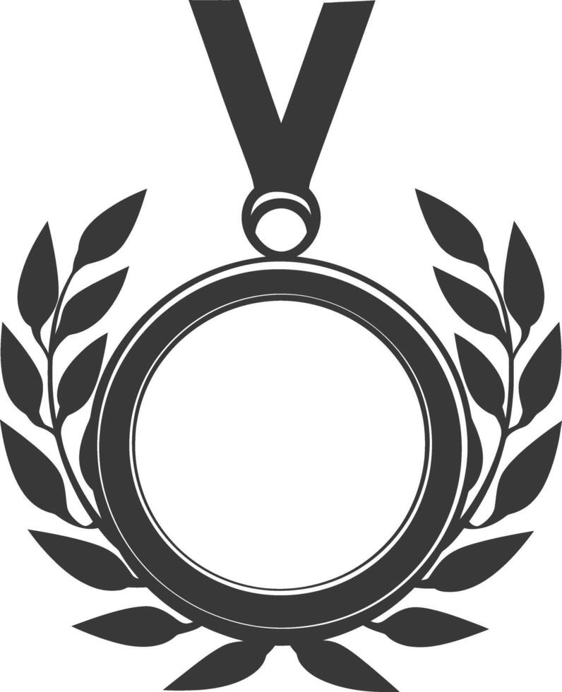 Silhouette Medal Award black color only vector