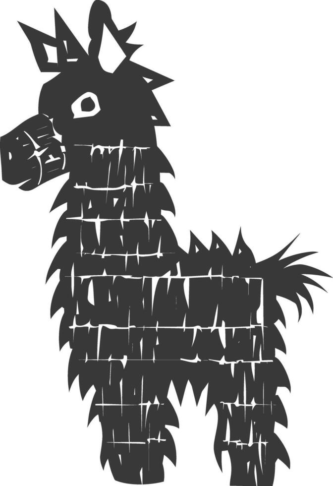Silhouette mexican pinata black color only vector