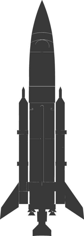 Silhouette missile black color only vector