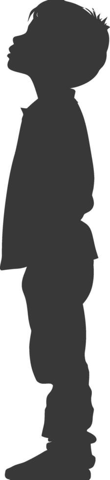 Silhouette muslim little boy black color only vector