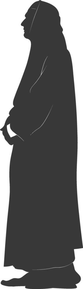 Silhouette muslim man black color only vector