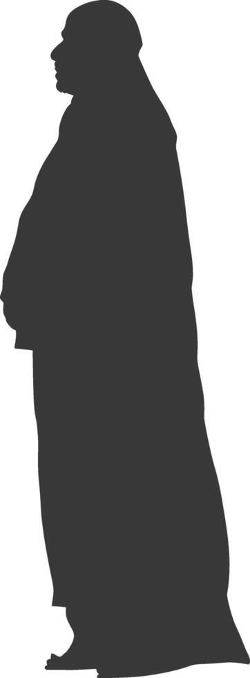 Silhouette muslim man black color only vector