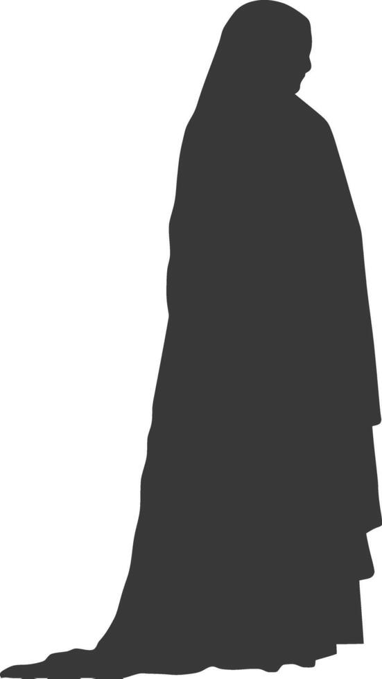 Silhouette muslim woman black color only vector