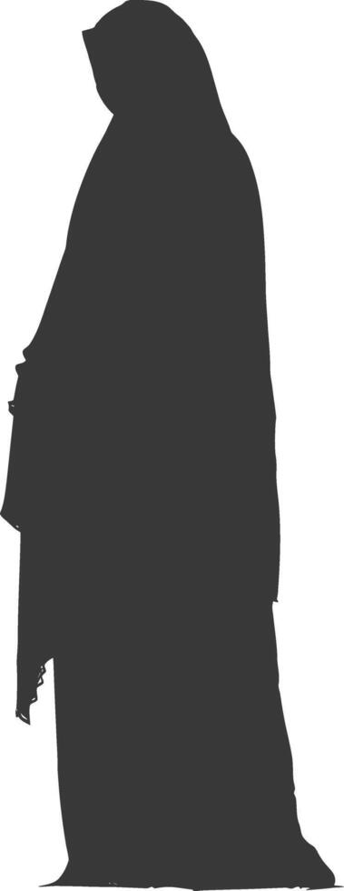 Silhouette muslim woman black color only vector