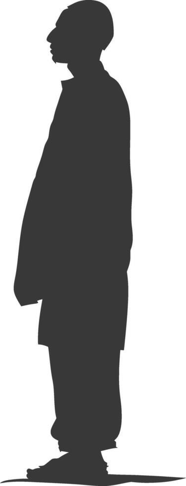 Silhouette muslim man black color only vector