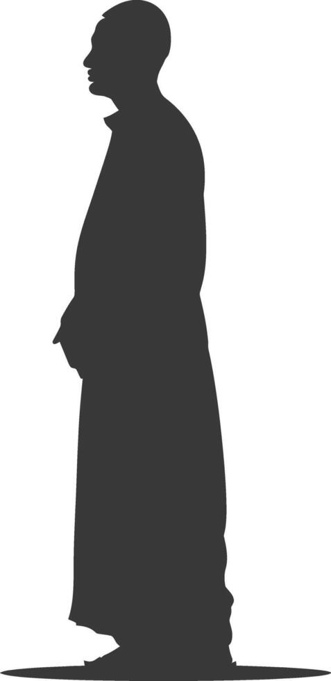 Silhouette muslim man black color only vector