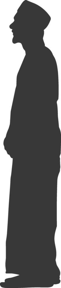 Silhouette muslim man black color only vector