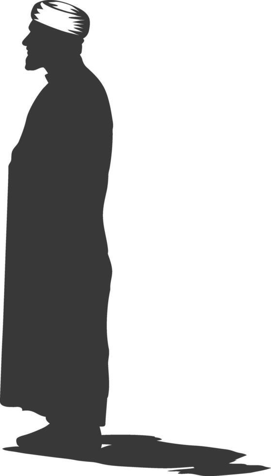 Silhouette muslim man black color only vector