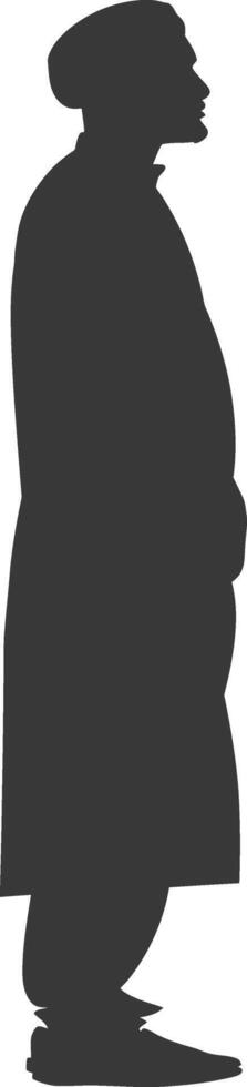 Silhouette muslim man black color only vector