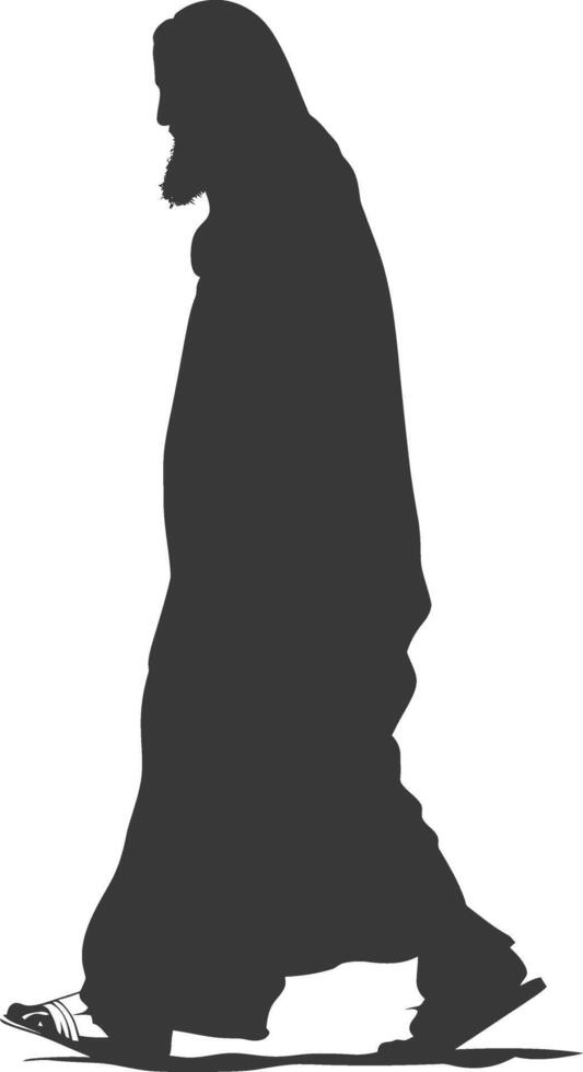 Silhouette muslim man black color only vector