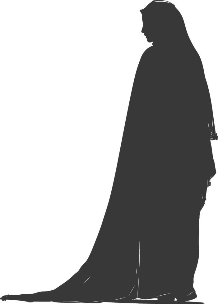 Silhouette muslim woman black color only vector
