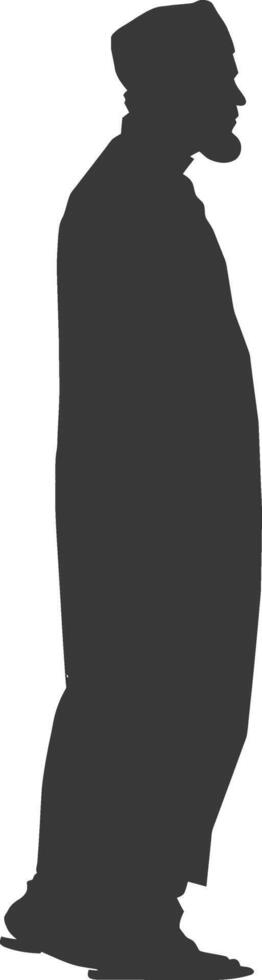 Silhouette muslim man black color only vector