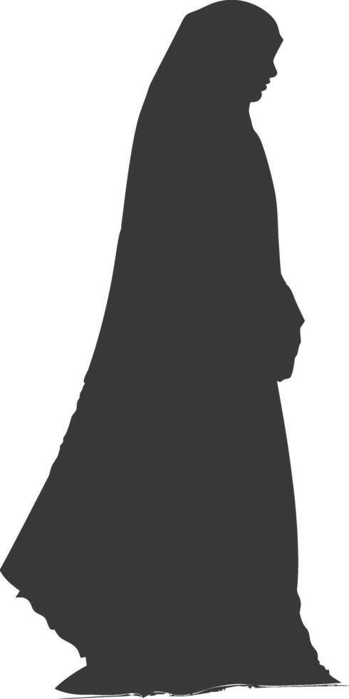 Silhouette muslim woman black color only vector