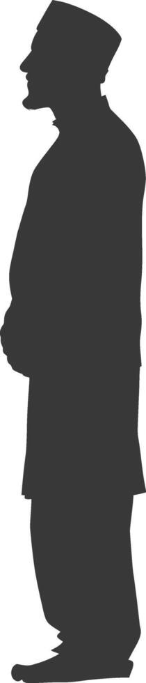 Silhouette muslim man black color only vector