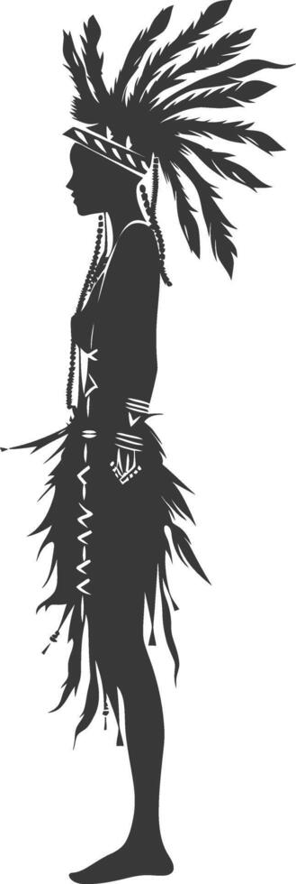 Silhouette native African tribe woman black color only vector