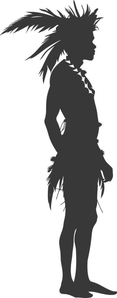 Silhouette native African tribe man black color only vector