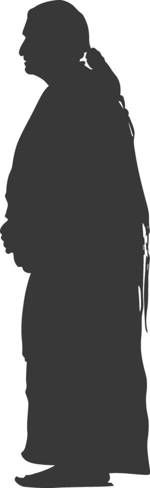 silhouette native american elderly woman black color only vector