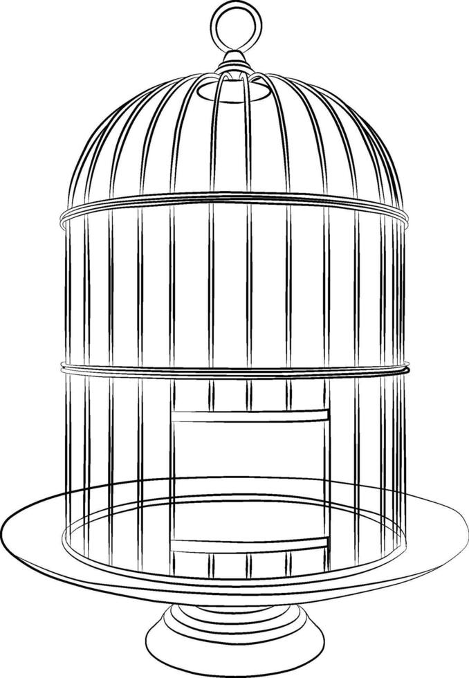 cage line art, cage outline very suitable for children's coloring books. vector