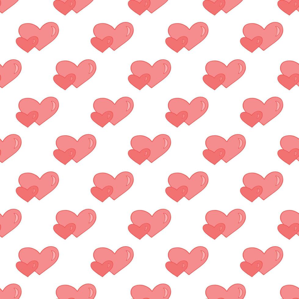 Seamless pattern with hand drawn heart doodle for decorative print, wrapping paper, greeting cards and fabric vector