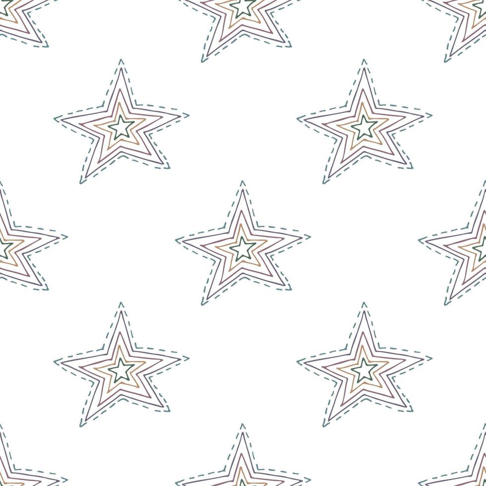 Seamless pattern with cute stars doodle for decorative print, wrapping paper, greeting cards, wallpaper and fabric vector
