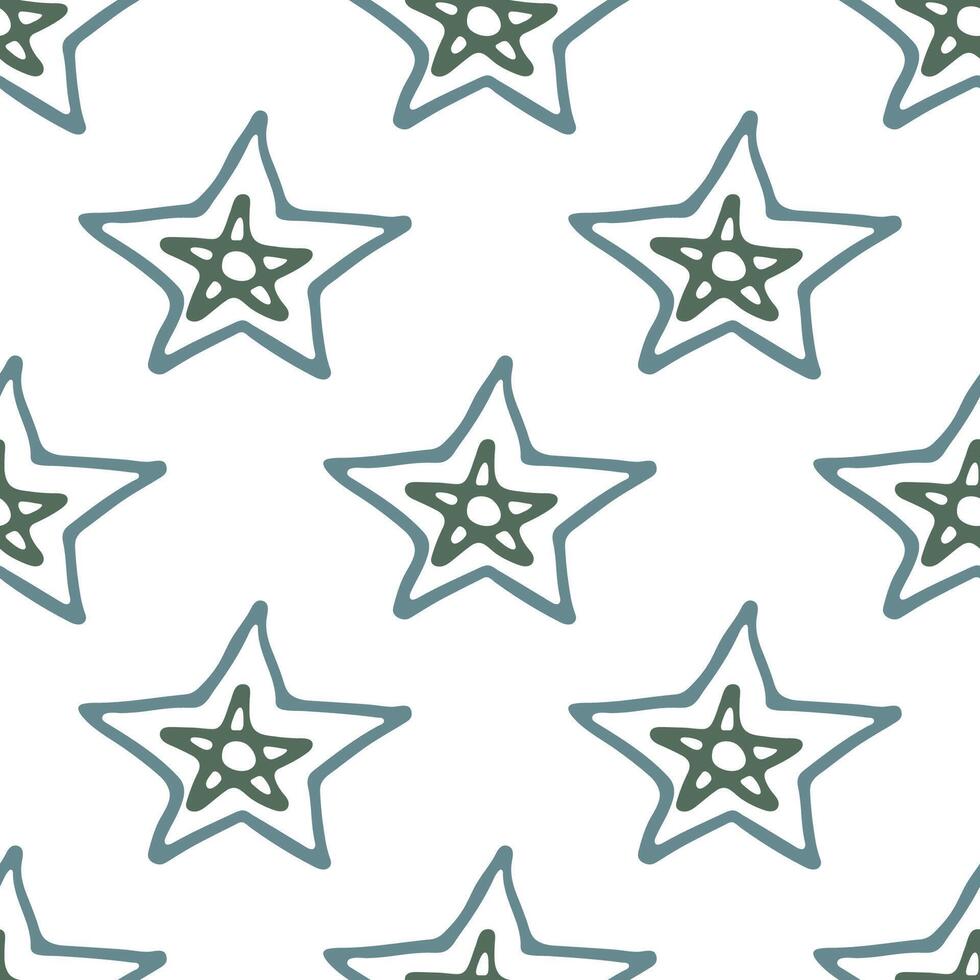 Seamless pattern with cute stars doodle for decorative print, wrapping paper, greeting cards, wallpaper and fabric vector