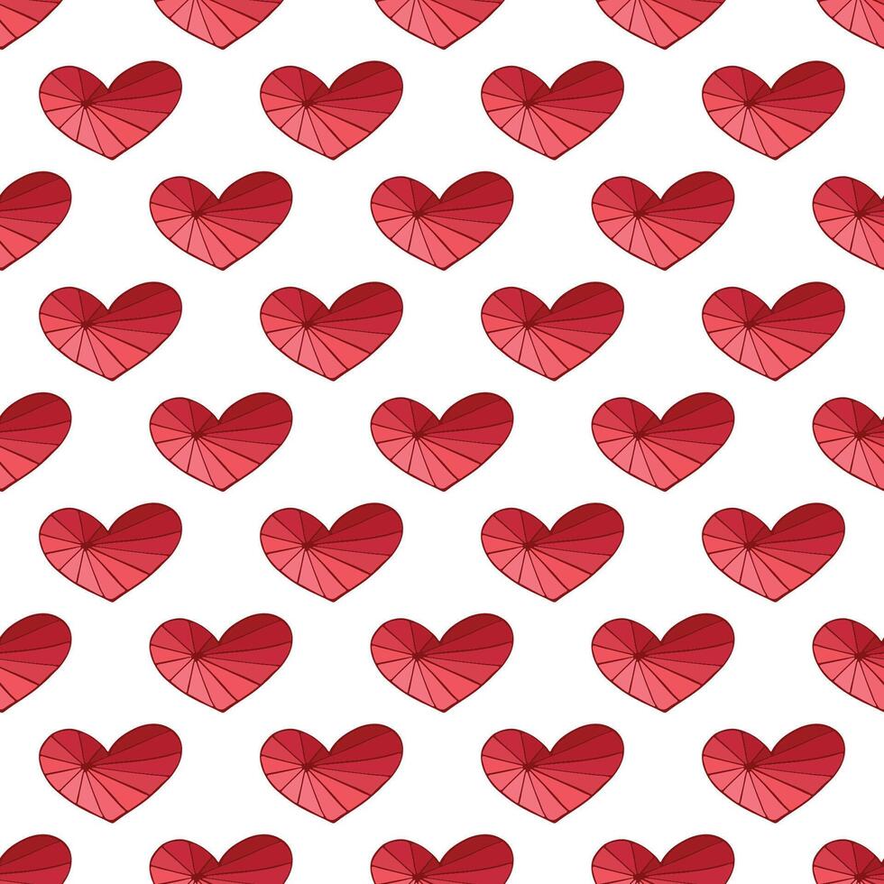 Seamless pattern with hand drawn heart doodle for decorative print, wrapping paper, greeting cards and fabric vector