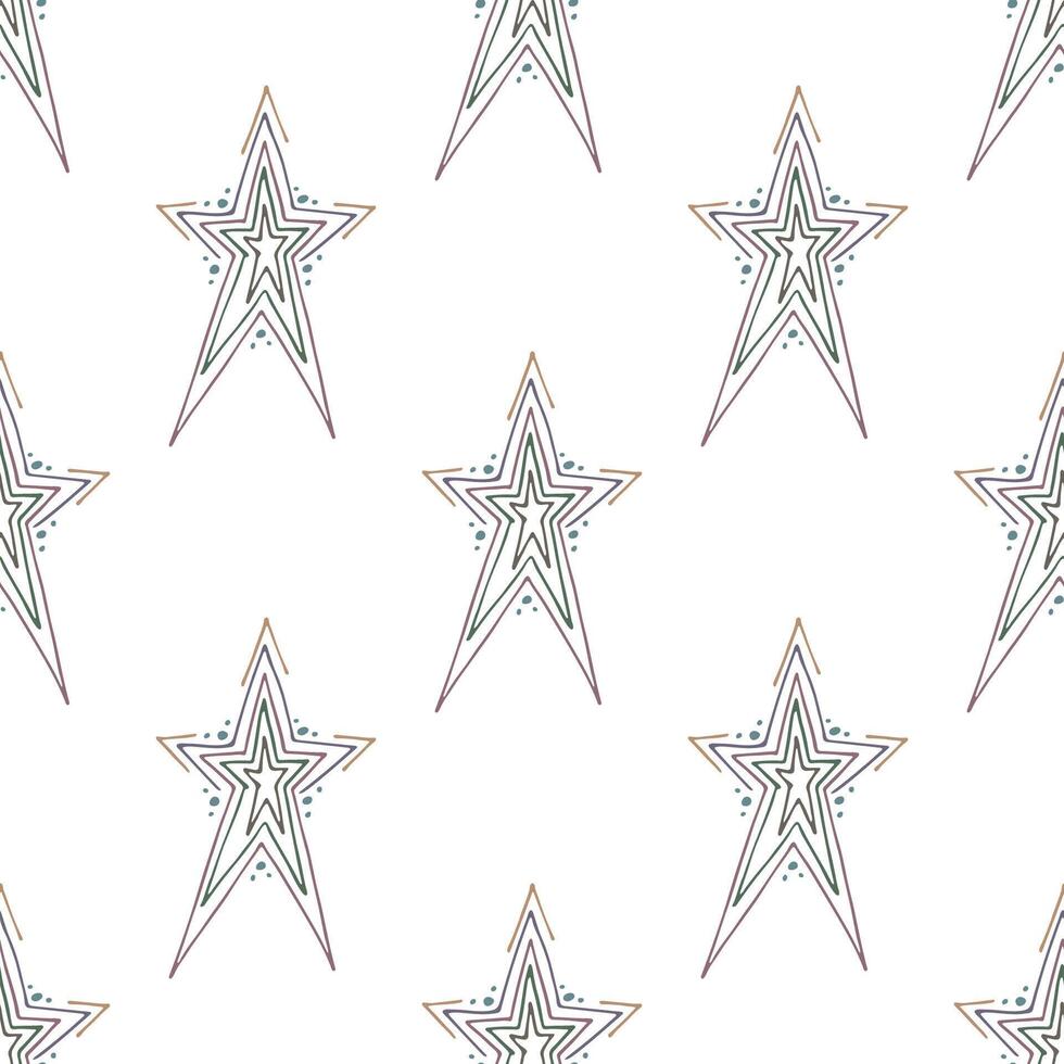 Seamless pattern with cute stars doodle for decorative print, wrapping paper, greeting cards, wallpaper and fabric vector