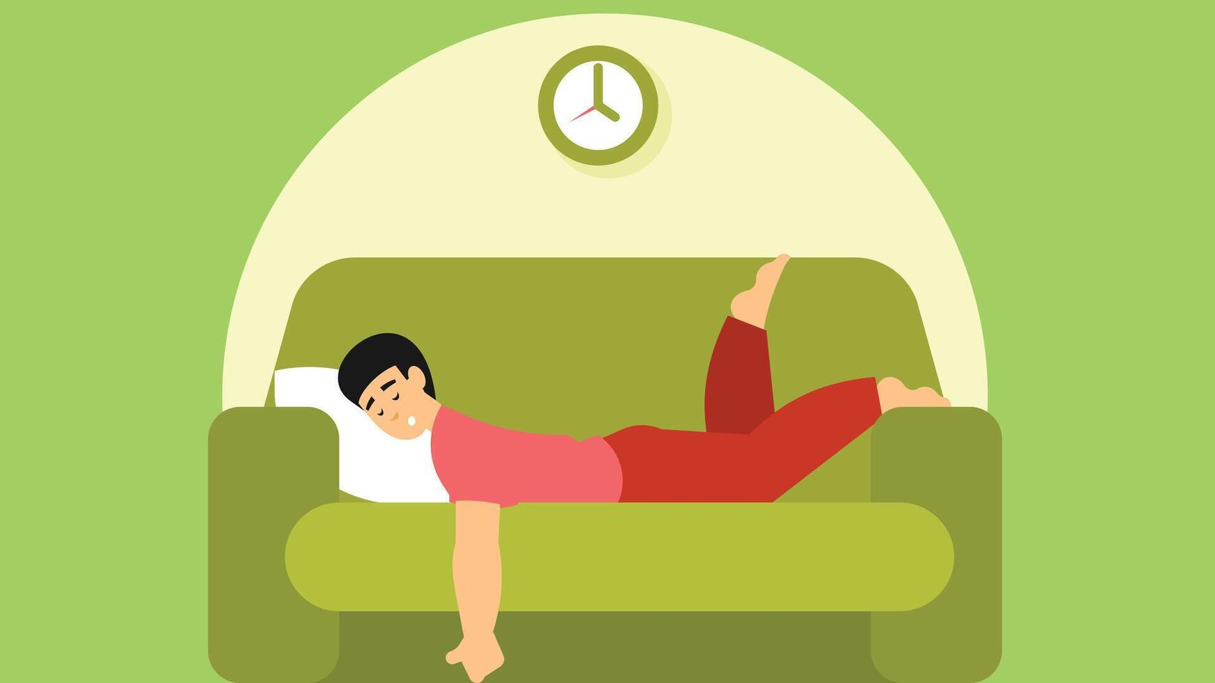 Sick boy with fever in bed illustration vector