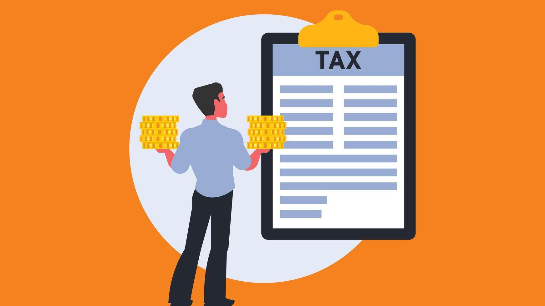 Tax calculation and valuation concept financial management vector