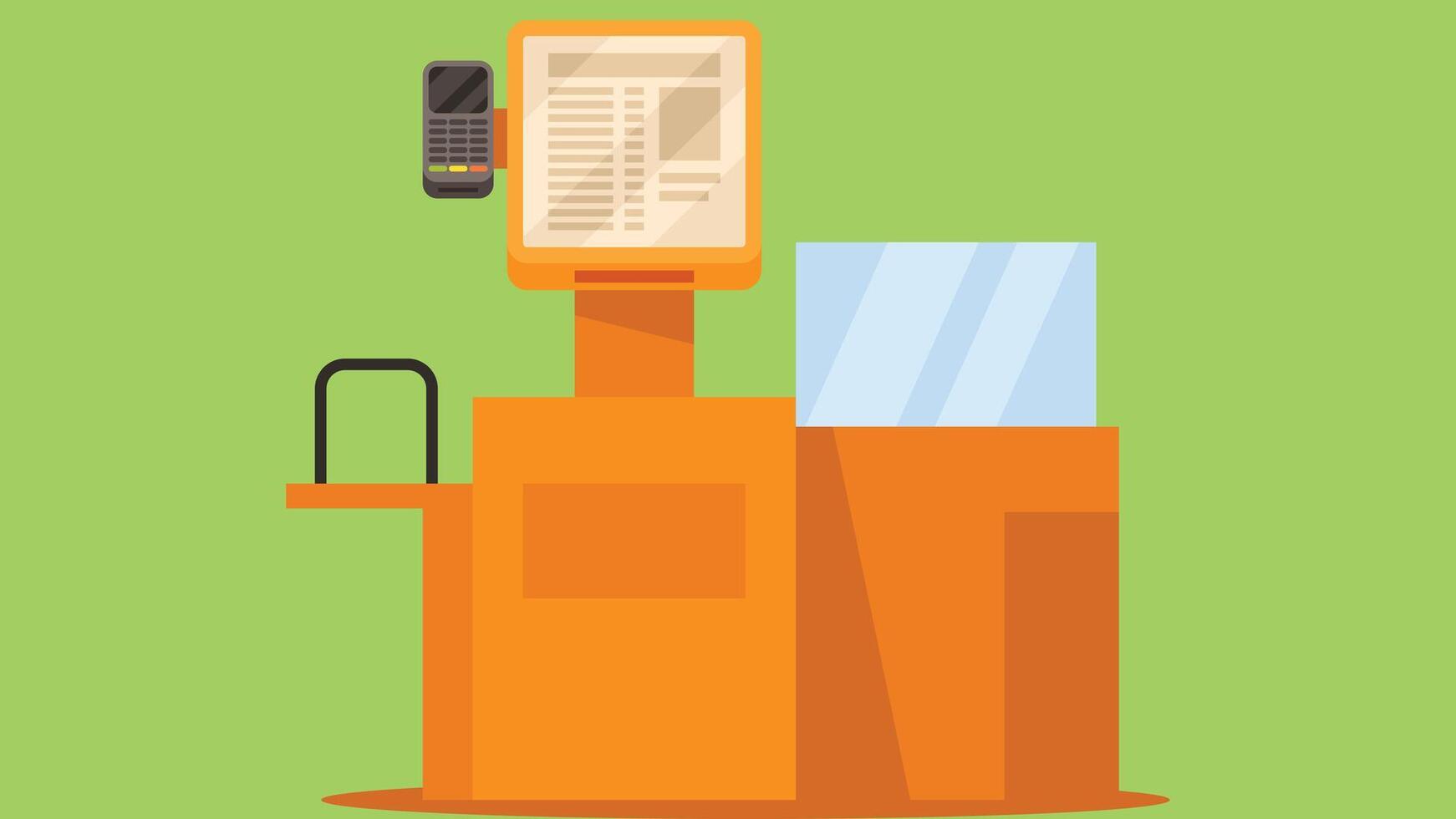 Super Market point of sale cashier isolated vector