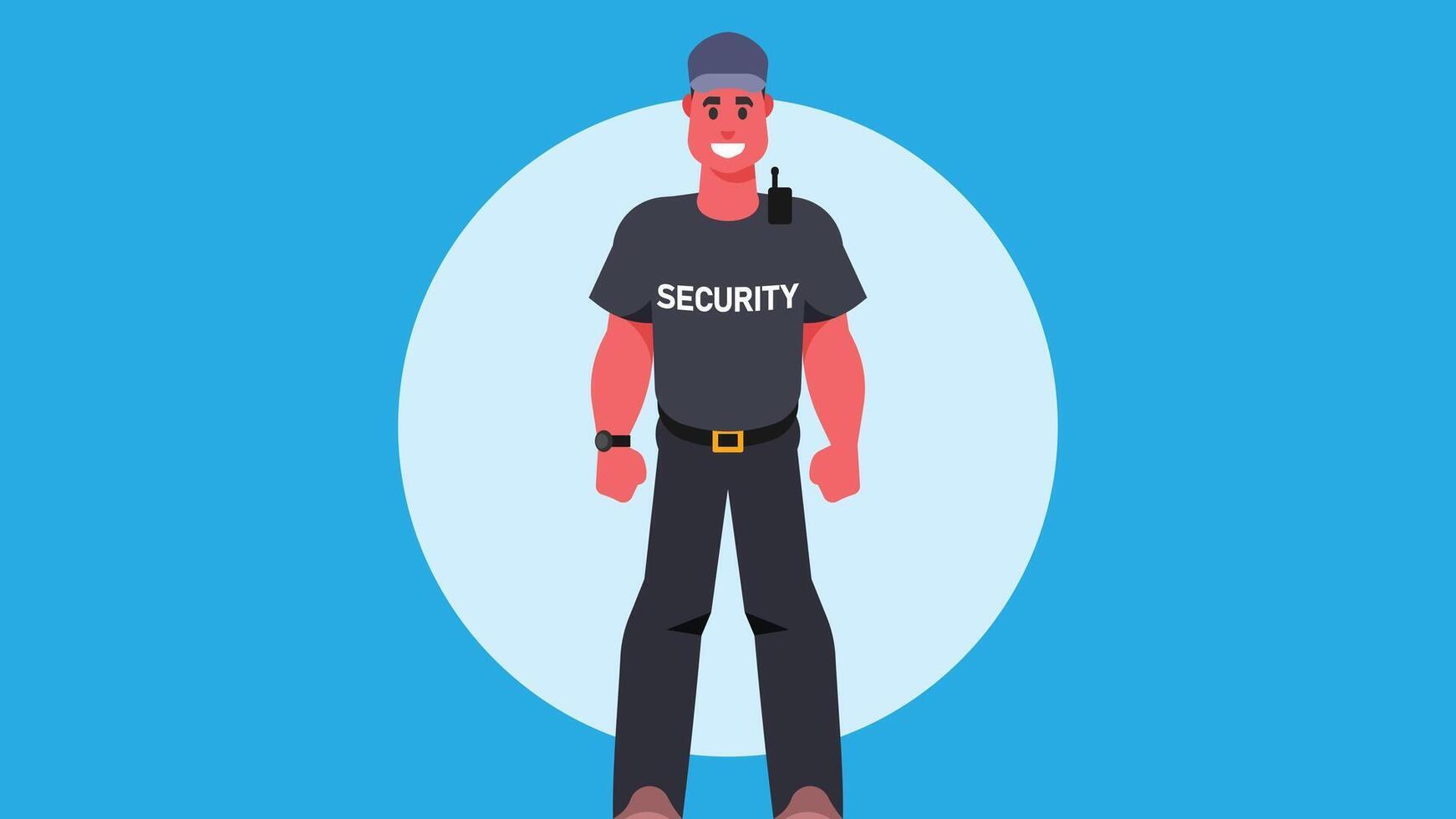 Security guard with uniform isolated vector