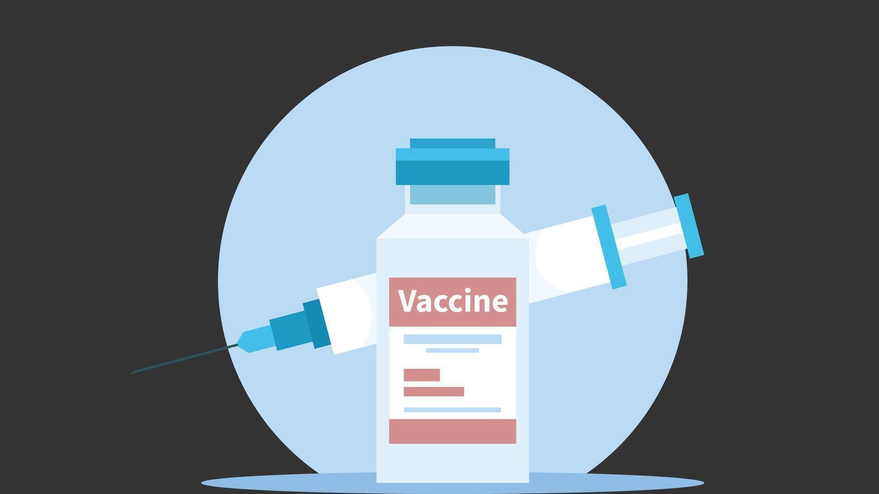 Vaccine injection for pandemic illustration vector