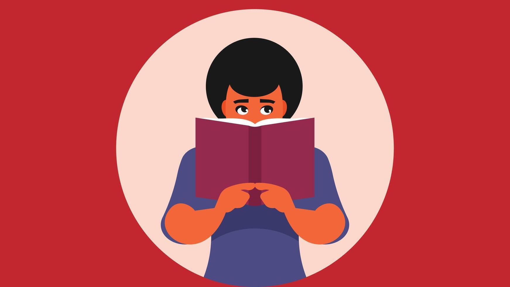 girl reading a book study vector