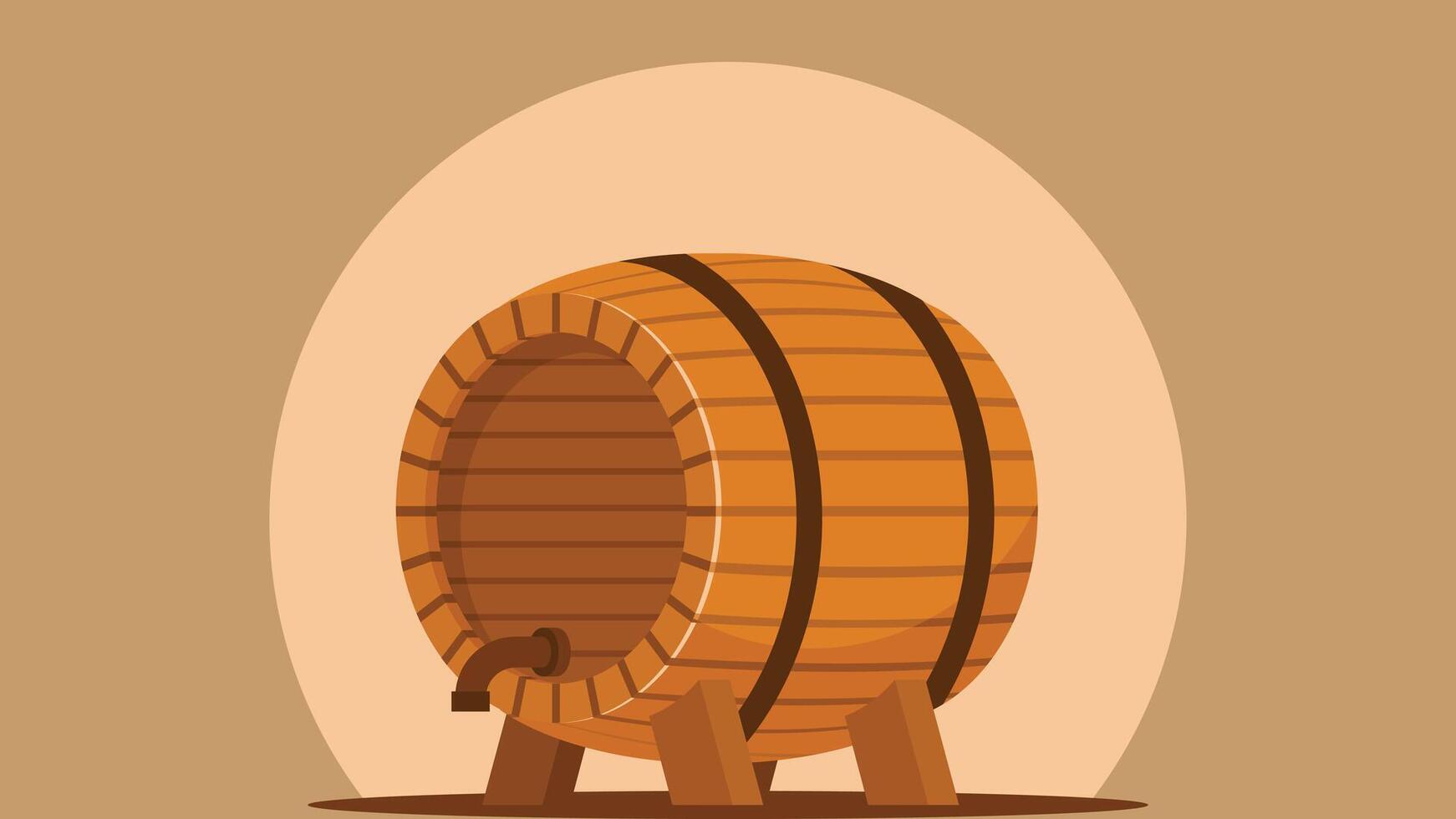 Beer manufacturing barrel illustration vector