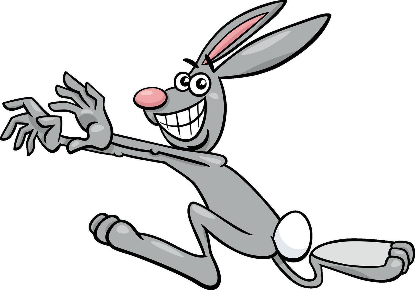 cartoon running rabbit or bunny comic animal character vector