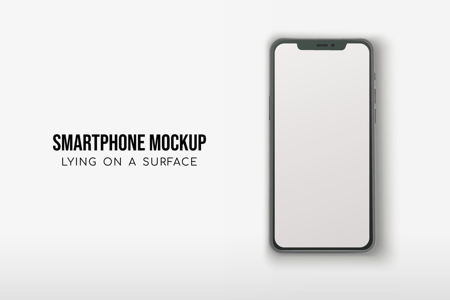 Smartphone lying on a surface with shadow vector