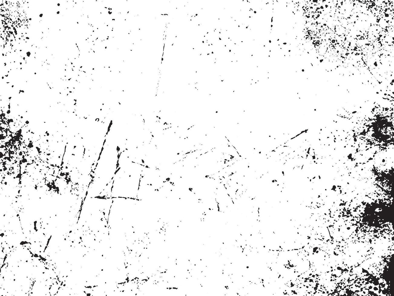 Grunge black and white pattern. Monochrome particles abstract texture. Background of cracks, scuffs, chips, stains, ink spots, lines. Dark design background surface. Gray printing element vector