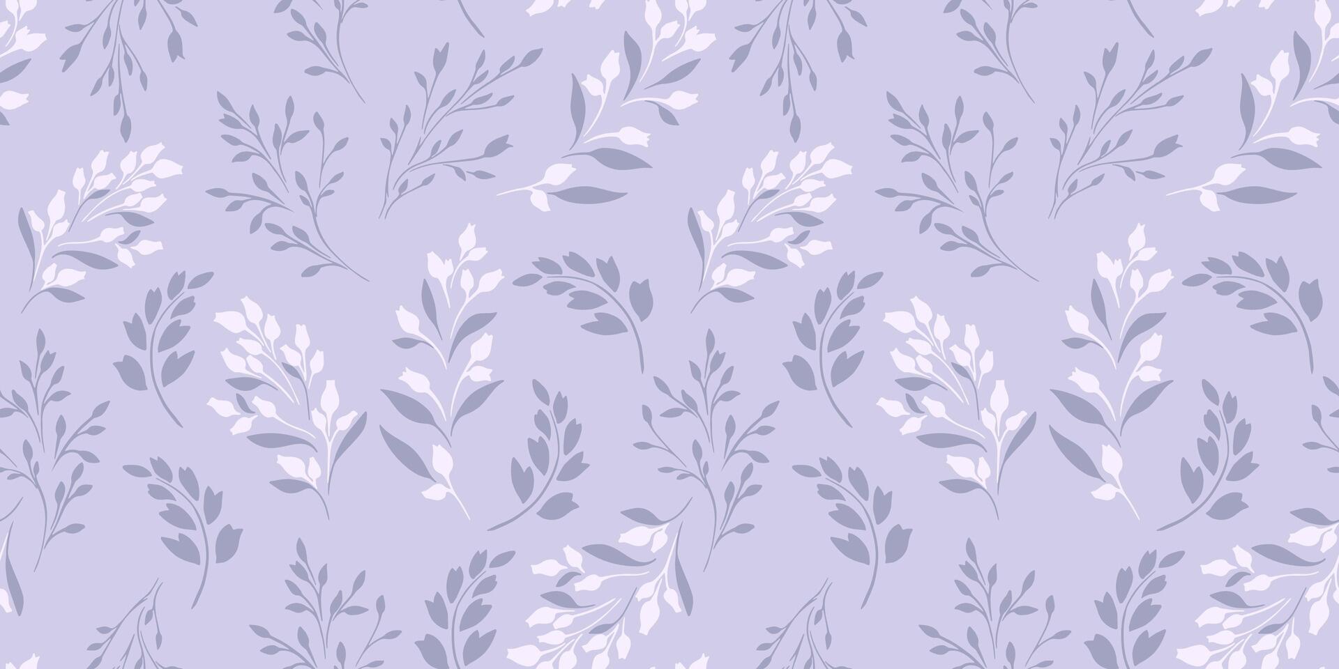 Pastel seamless pattern with gently abstract tiny branches, little flowers buds. Small silhouettes floral stems printing. hand drawing. Simple ornament for textile, fabric, surface design vector