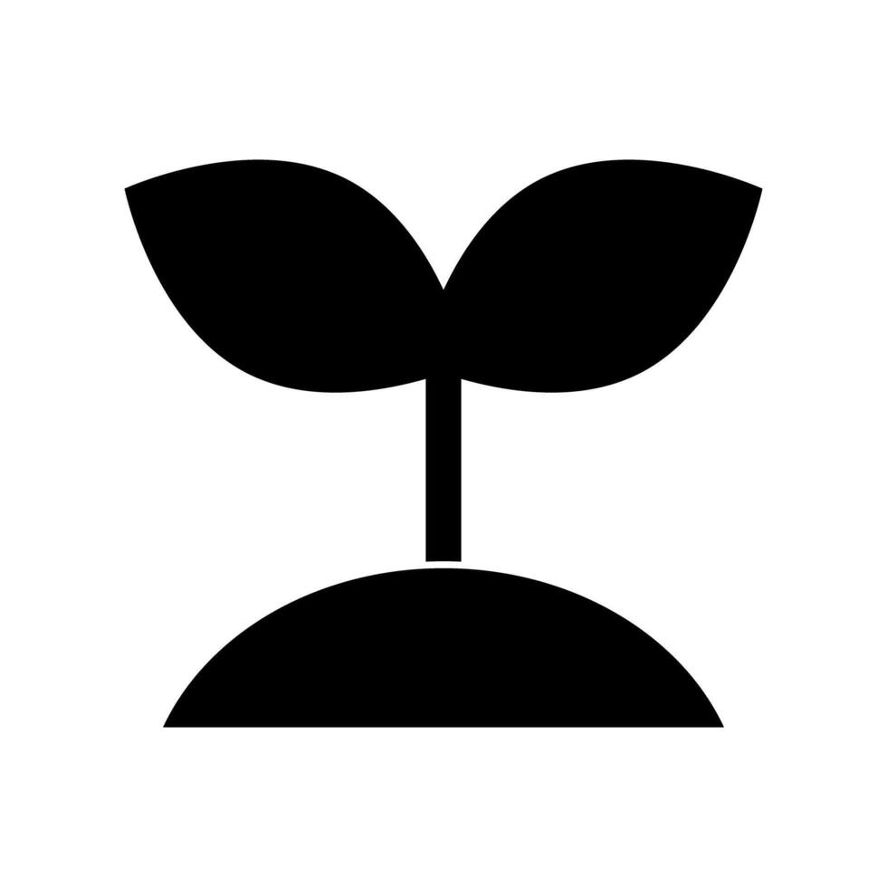 Bud silhouette icon. Sprout and soil silhouette icon. vector