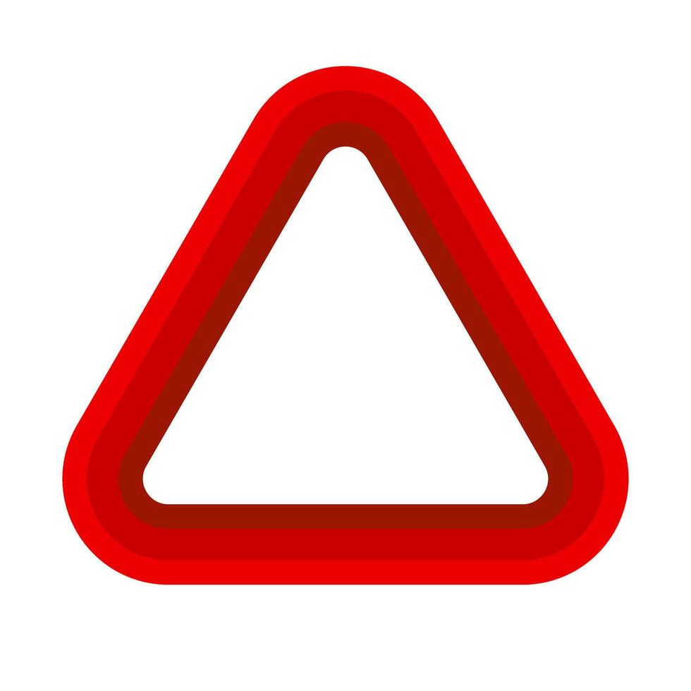 Simple red triangle sign. vector