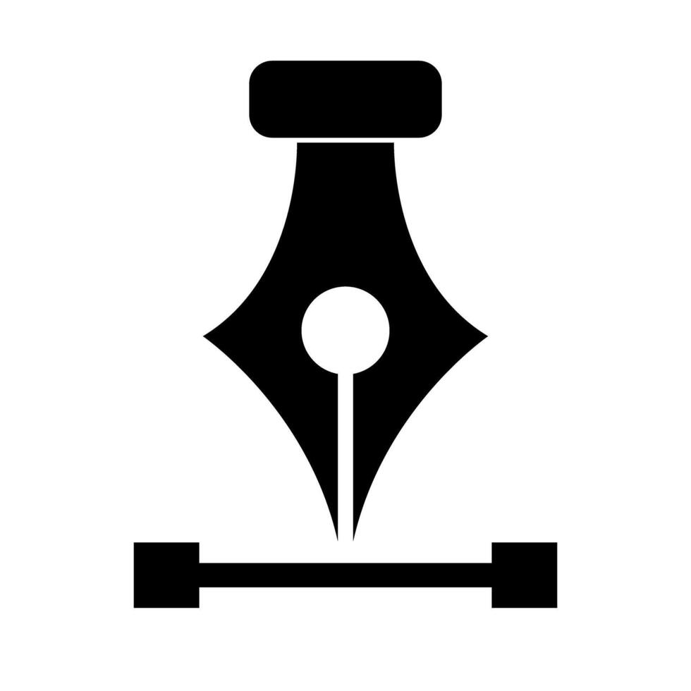 Pen tool silhouette icon. vector