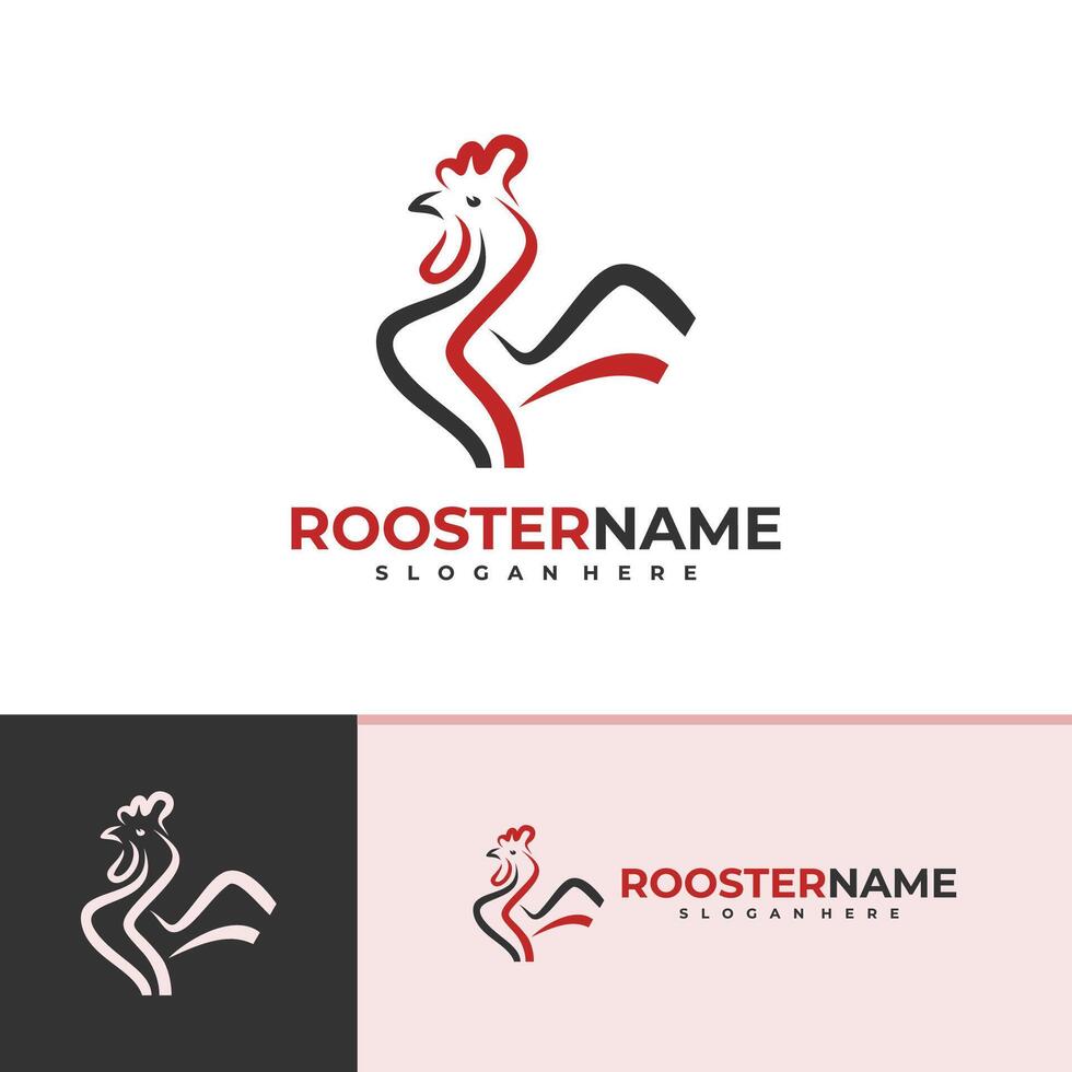 Rooster logo template, Creative Rooster head logo design concepts vector