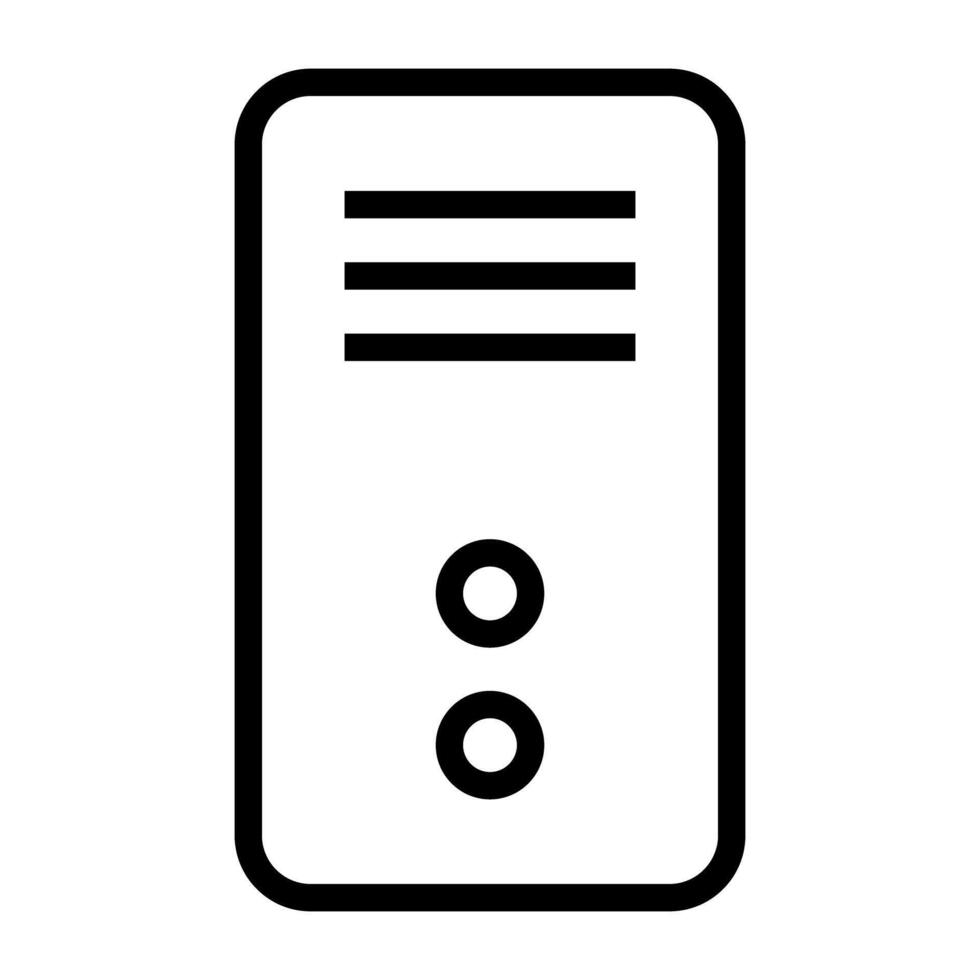 Simple vertical server icon. vector