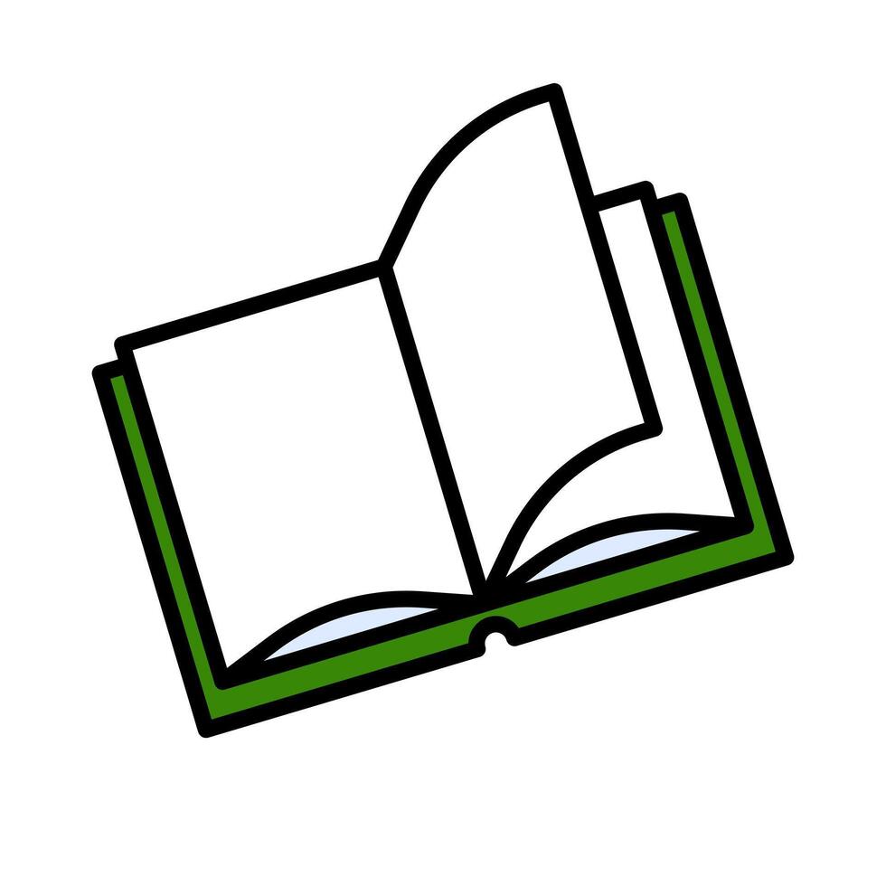 Green open book icon. vector