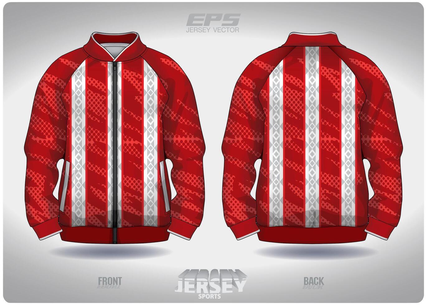 EPS jersey sports shirt .Red white dot camouflage pattern design, illustration, textile background for sports long sleeve sweater vector